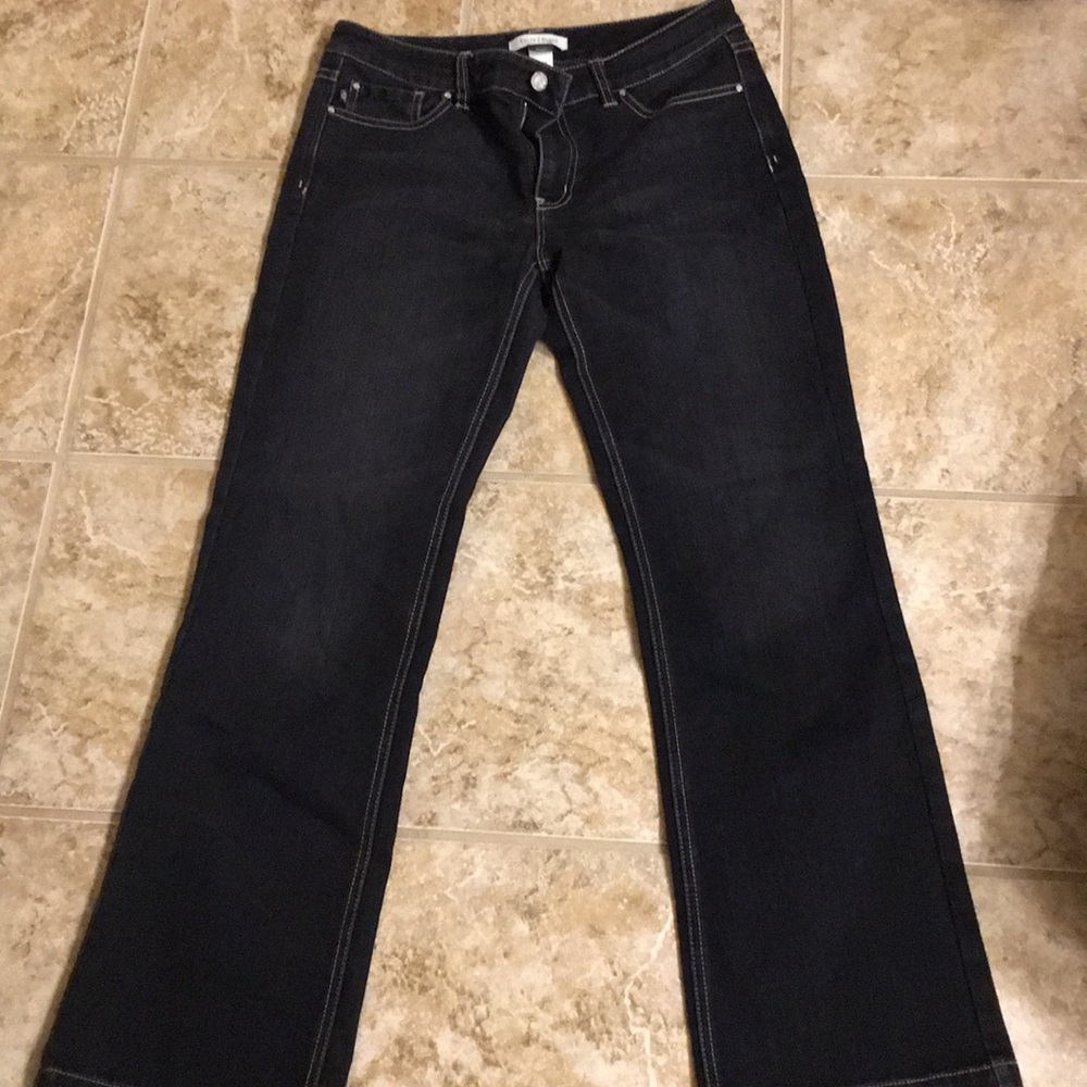 Whbm dark wash straight leg jeans size 10 short